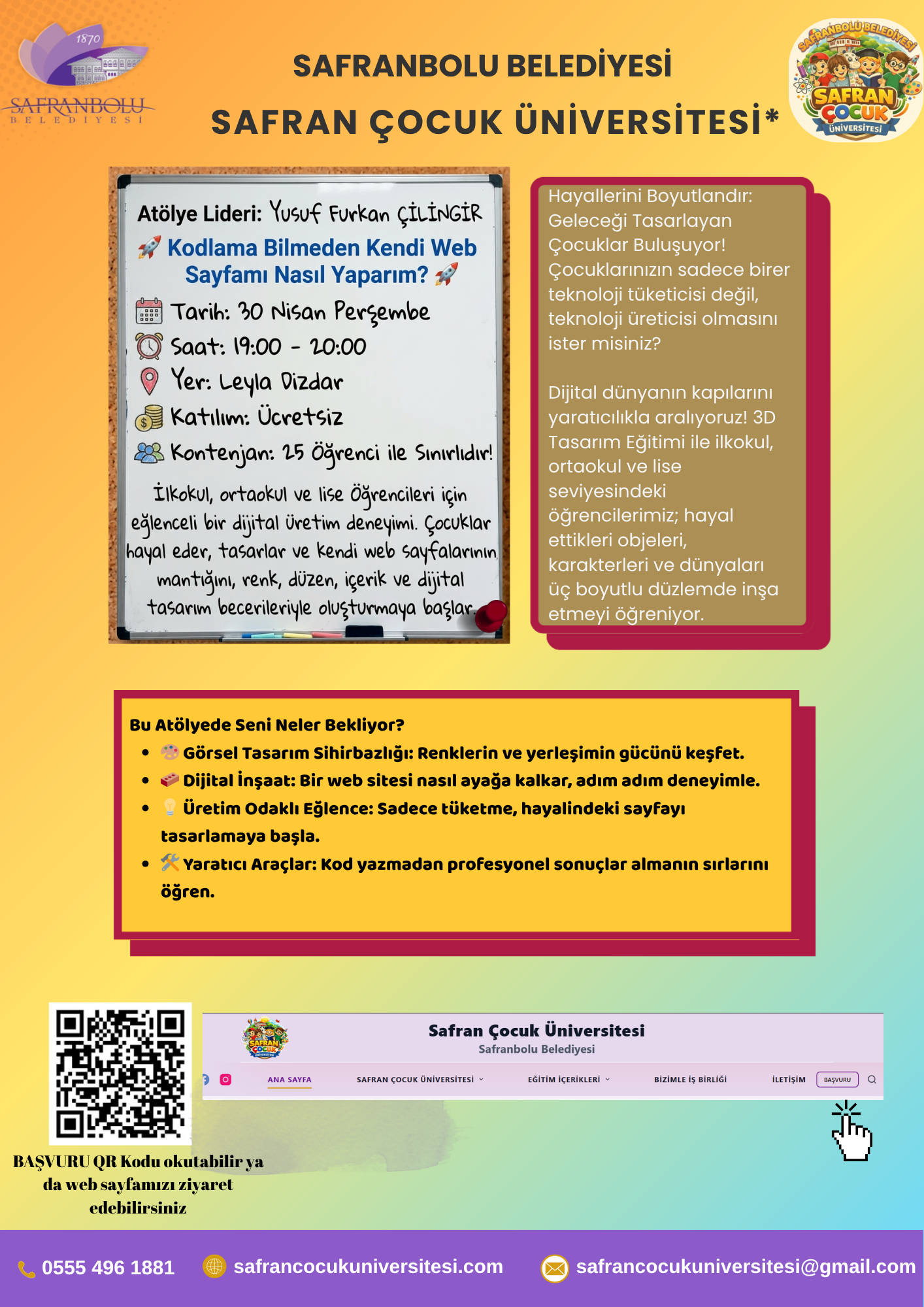 Kodlama bilmeden web sayfası yapma atölyesi afişi 3